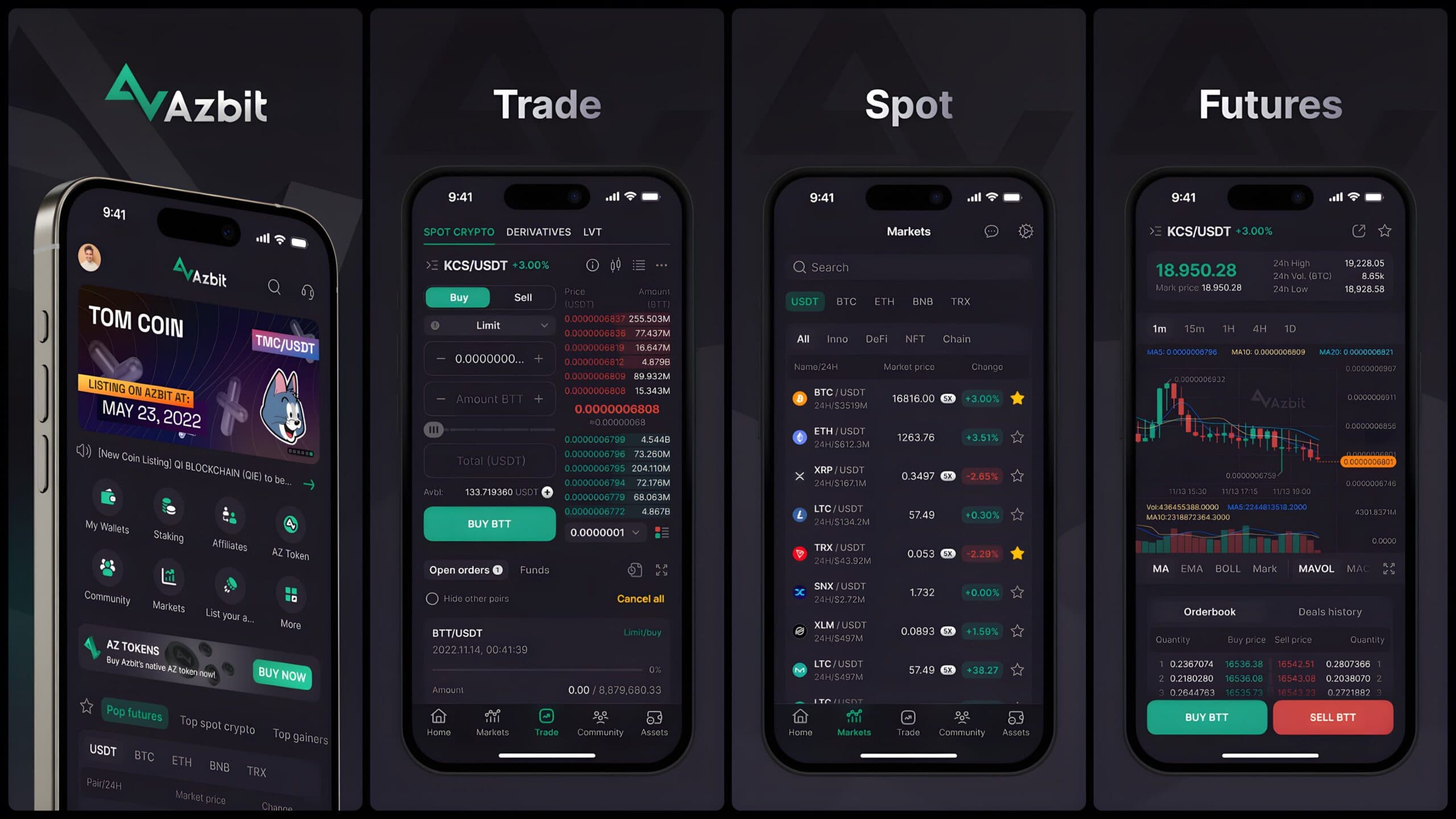 Azbit – Cross-Platform Cryptocurrency Trading App